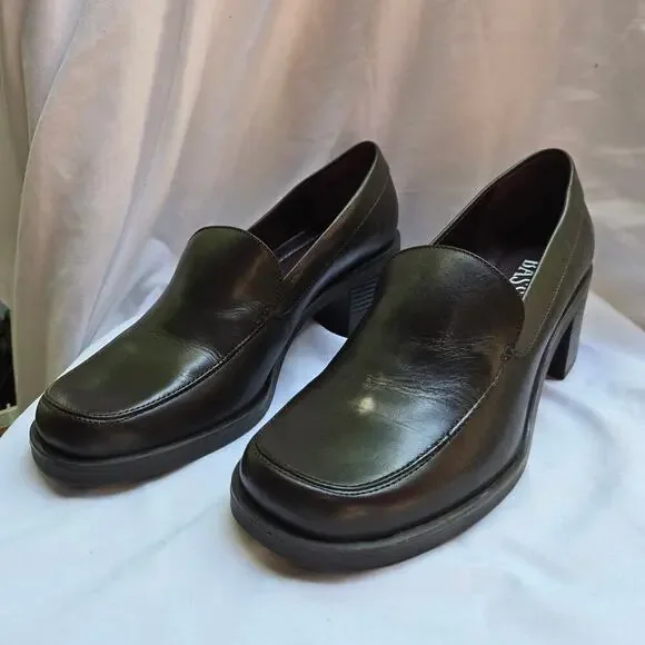 NEW Bass Womens Y2K Naples Loafers 8.5 Brown Leather Block Heel Comfort Preppy - Picture 5 of 11